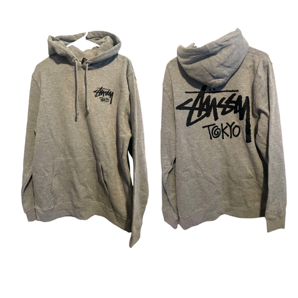 Stussy Gray Hoodie with Tokyo Logo